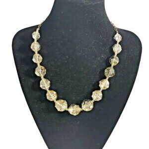 Amber Faceted Large Bead Necklace Fashion Jewelry Statement